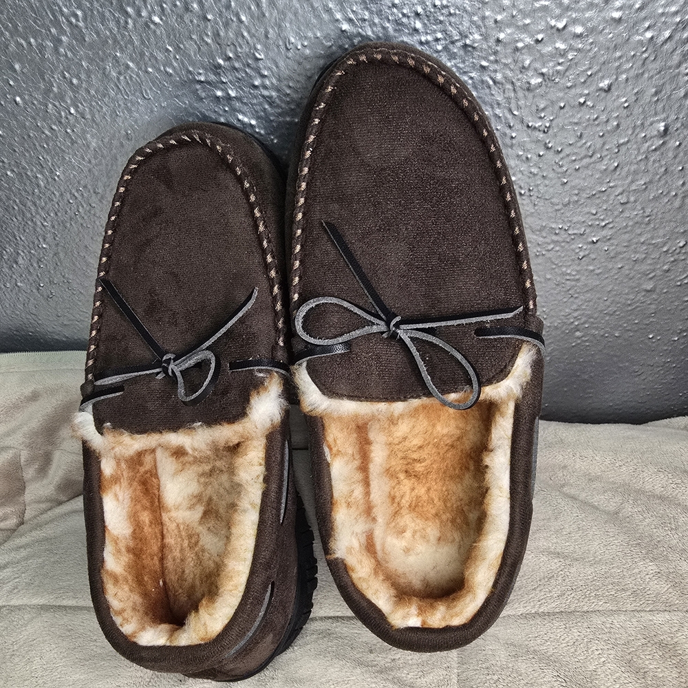 Men's Brown Suede Moccasin Slippers